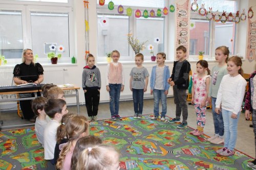 Návštěva dětí ze třídy zelených jablíček v prvních třídách ZŠ Františka Horenského Boršice 4  