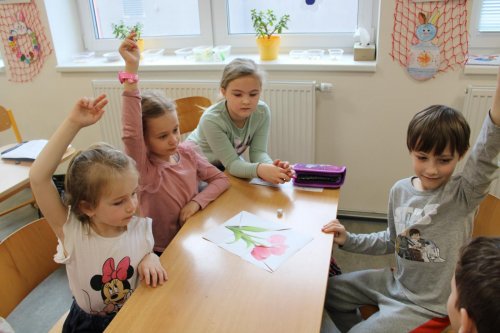 Návštěva dětí ze třídy zelených jablíček v prvních třídách ZŠ Františka Horenského Boršice 5  