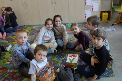 Návštěva dětí ze třídy zelených jablíček v prvních třídách ZŠ Františka Horenského Boršice 22  