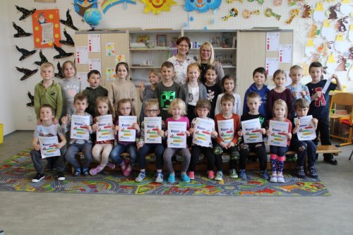 Návštěva dětí ze třídy zelených jablíček v prvních třídách ZŠ Františka Horenského Boršice 13  