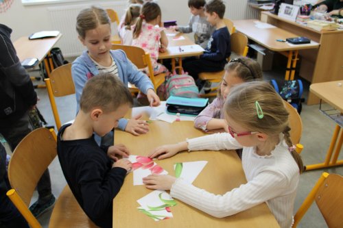 Návštěva dětí ze třídy zelených jablíček v prvních třídách ZŠ Františka Horenského Boršice 29  