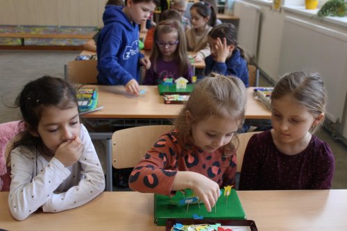 Návštěva dětí ze třídy zelených jablíček v prvních třídách ZŠ Františka Horenského Boršice 10  