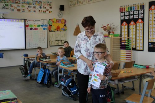 Návštěva dětí ze třídy zelených jablíček v prvních třídách ZŠ Františka Horenského Boršice 14  