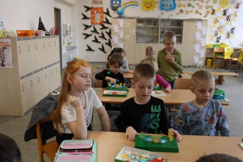 Návštěva dětí ze třídy zelených jablíček v prvních třídách ZŠ Františka Horenského Boršice 18  