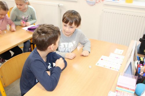 Návštěva dětí ze třídy zelených jablíček v prvních třídách ZŠ Františka Horenského Boršice 10  