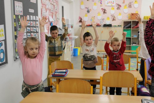 Návštěva dětí ze třídy zelených jablíček v prvních třídách ZŠ Františka Horenského Boršice 26  