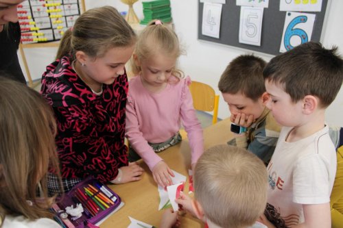 Návštěva dětí ze třídy zelených jablíček v prvních třídách ZŠ Františka Horenského Boršice 24  